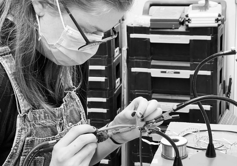 Student wiring LED lights